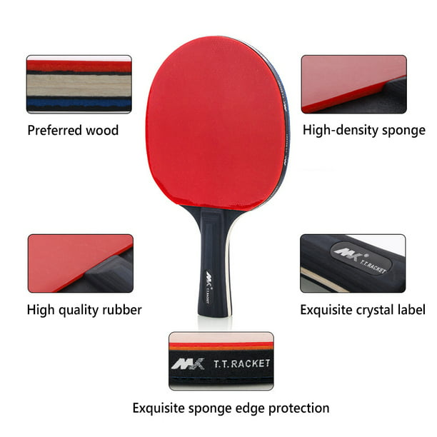 Details about   Ping Pong Paddle 2-Player Table Tennis Bat Racket w/ 3 Balls For Training Match